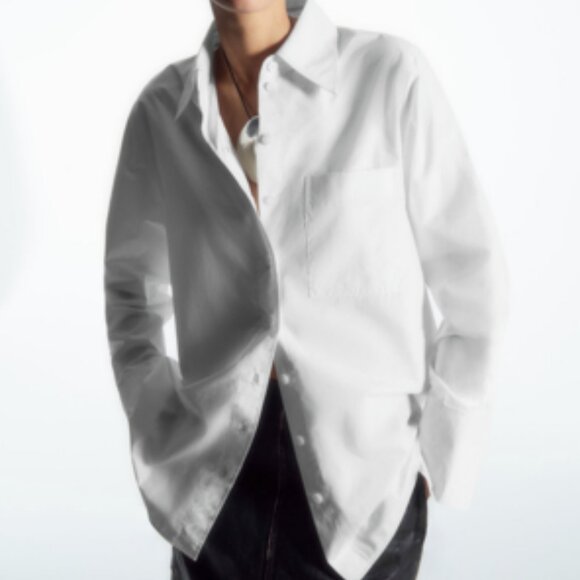 COS Tops - COS Oversized Tailored Cotton Poplin Button Up Shirt Women's 8